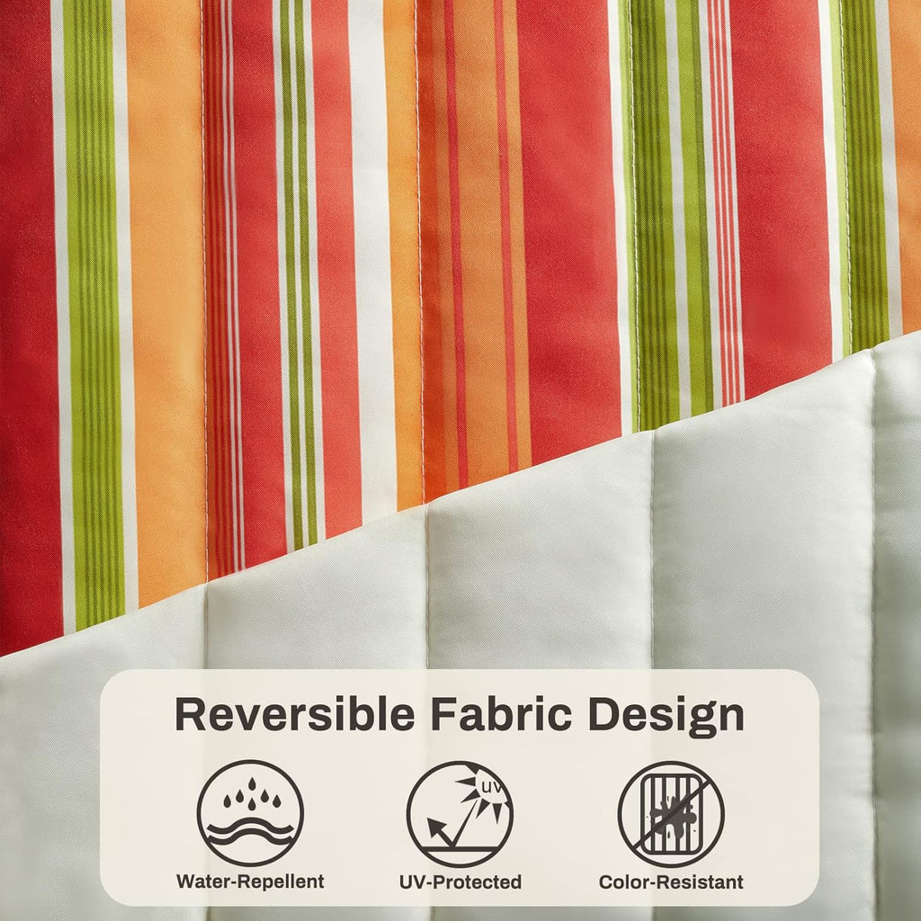 12 FT Double Quilted Fabric Hammock with Spreader Bars and Pillow 450 LBS Weight Capacity 2 Person Hammock for Outdoor Patio Backyard Poolside