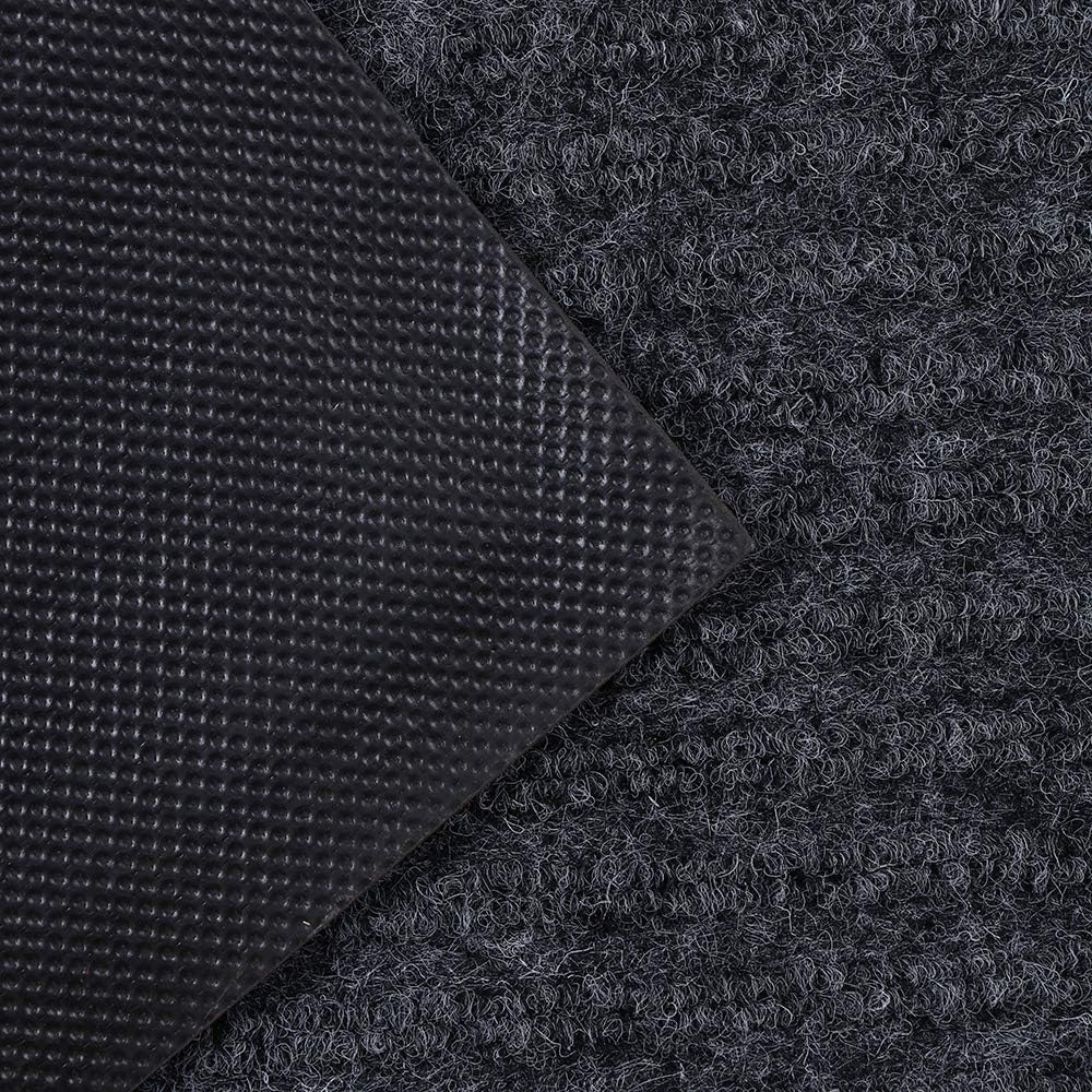 Fani Heavy Duty Large Grey Striped Floor Door Mat - Waterproof Low Profile Home Rug with Anti-Skid Rubber Back (Gray, 23" x 35")