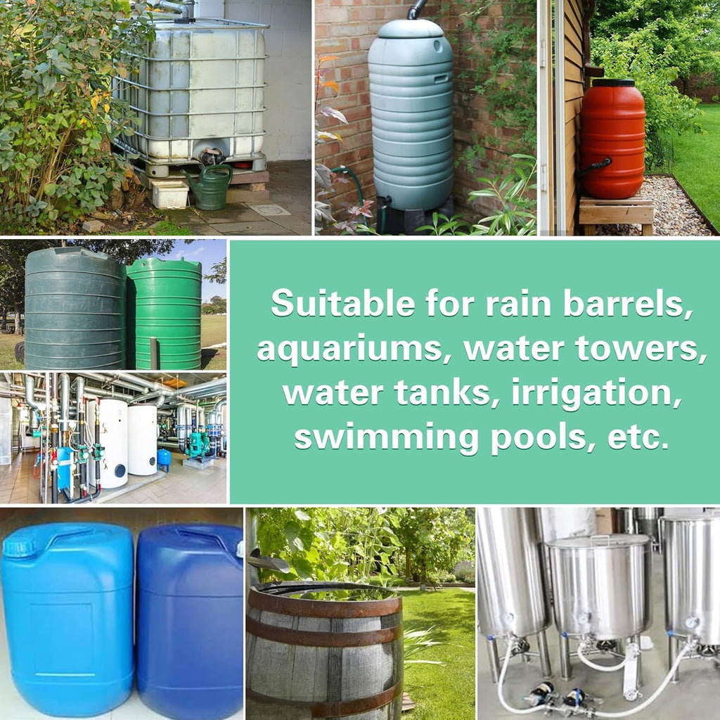 Plastics Rain Barrel Spigot, High Flow Valve Core, Large Flow Water Tank Faucet,Plastic Spigot for 5 Gallon Bucket，3/4 NPT Inlet x 3/4 GHT Outlet Bulkhead Valve for Outdoor Plastic Bucket