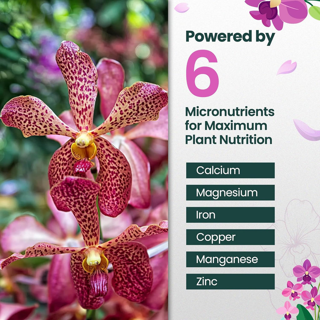 16oz Orchid Fertilizer - Makes 32 Gallons of Orchid Food, Indoor Plant Fertilizer for Orchids Indoors & Outdoors, Indoor Plant Food with Micronutrients for Vibrant Blooms and Strong Roots