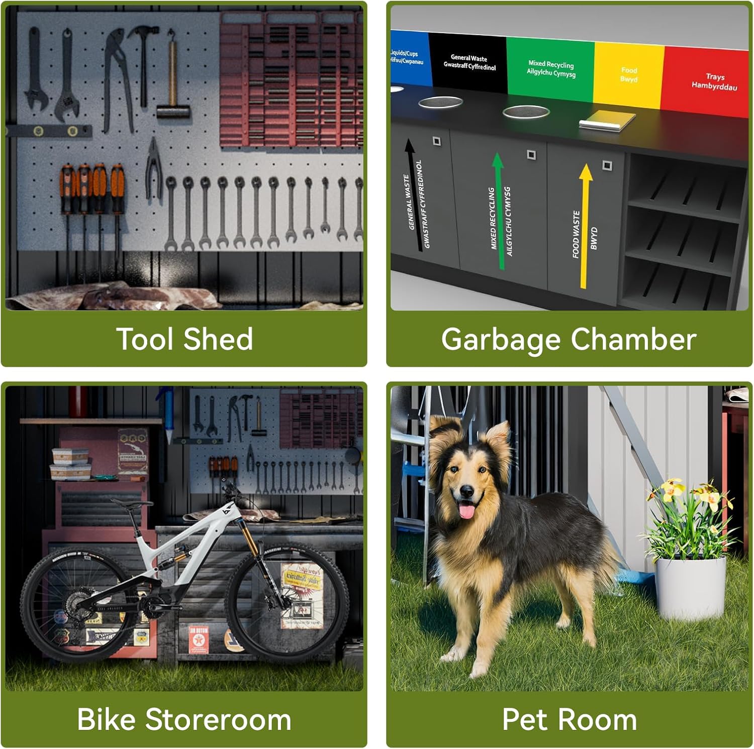 COMHOMA Shed Outdoor Storage Shed Metal,Lockable Doors Tool Sheds with Sloping Roof,Steel Garden Shed with Air Vent for Backyard,Patio,Lawn,Poolside (Grey, 8'*6')