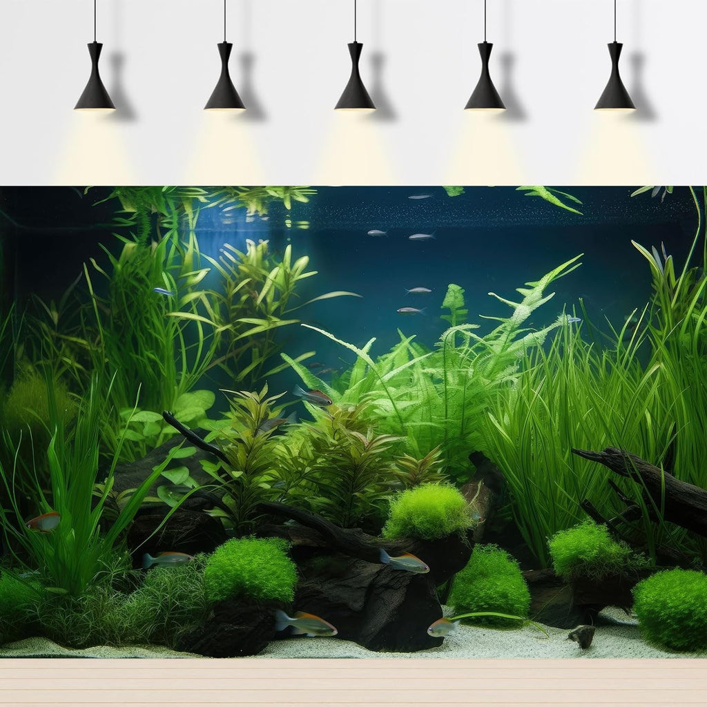 Aquarium Background Diverse Collection of Aquatic Plants Seagrasses Terrarium Background Redwood Root Moss Tropical Style Underwater Plants Fish Tank Background Under The Sea Aquarium Backdrop 72x24in