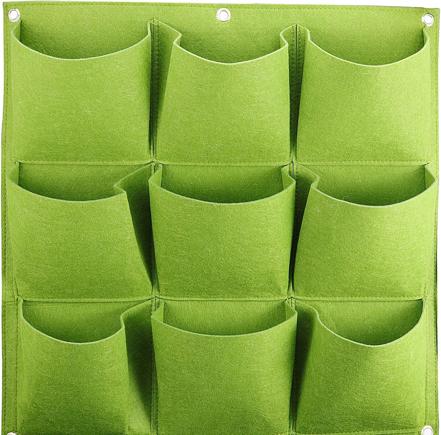 ZOENHOU 2 Pack Total 36 Roomy Pockets Green Vertical Garden Planter, Wall-Hanging Flower Pot Bags, Felt Wall Mount Balcony Planter Pouch for Herbs, Succulent, Flowers and Vegetables