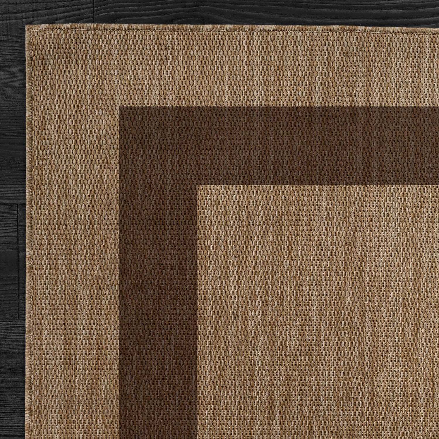 CAMILSON Outdoor Rug 10x14 - Large Modern Outside Rugs for Patios Porches Waterproof Durable Washable Non-Shedding, Easy-to-Clean Indoor Outdoor Area Carpet (10 x 14, Bordered - Jute)