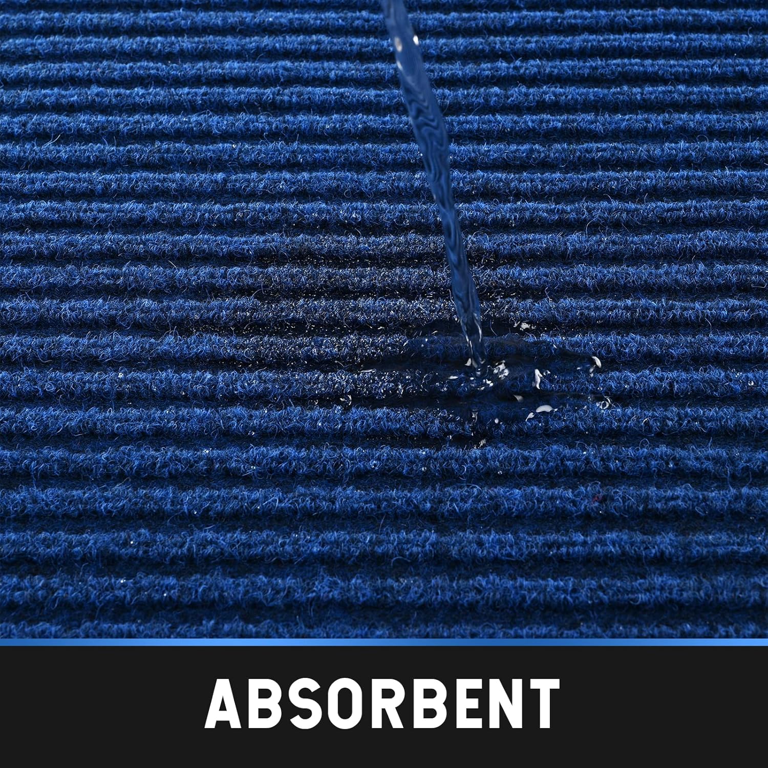 Heavy Duty Entrance Mats, Indoor and Outdoor Durable Rubber Door Mat, Easy Clean Waterproof Anti-Slip Doormat, Low Profile Floor Front Doormat Rugs for Entryway, Patio, Garage 60" x 35" Blue