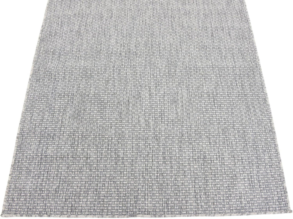 Unique Loom Collection Casual Transitional Solid Heathered Indoor/Outdoor Flatweave Area Rug (4' 1" x 6' 1" Rectangle, Light Gray/Ivory)