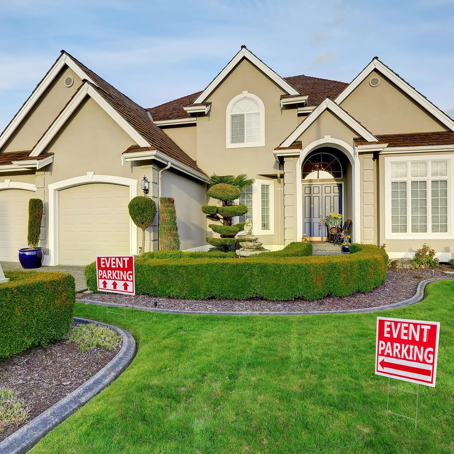 Juexica 9 Pieces 16 x 12 Inches Outdoor Event Parking Signs with Arrow Corrugated Plastic Yard Double Sided Event Signs Outdoor Directional Guest Parking(Red)