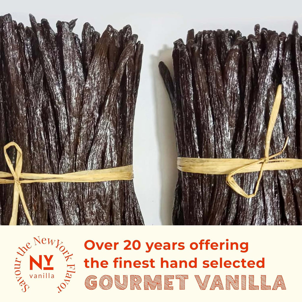 1 LB Bulk Vanilla Beans Grade A + | Vanilla Bean Pods For Making Extract | Non-GMO | Perfect For Baking, Cooking, & Desserts | 6-8 Inches. NYVanilla.