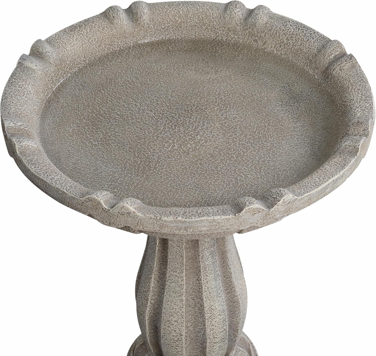 Bird Bath for Outdoor - 26'' Tall Resin Stone Modeling Design Birdbaths, Lightweight and Durable - Enhance Your Outside Garden with This Stunning Water Feature (Ivory White)