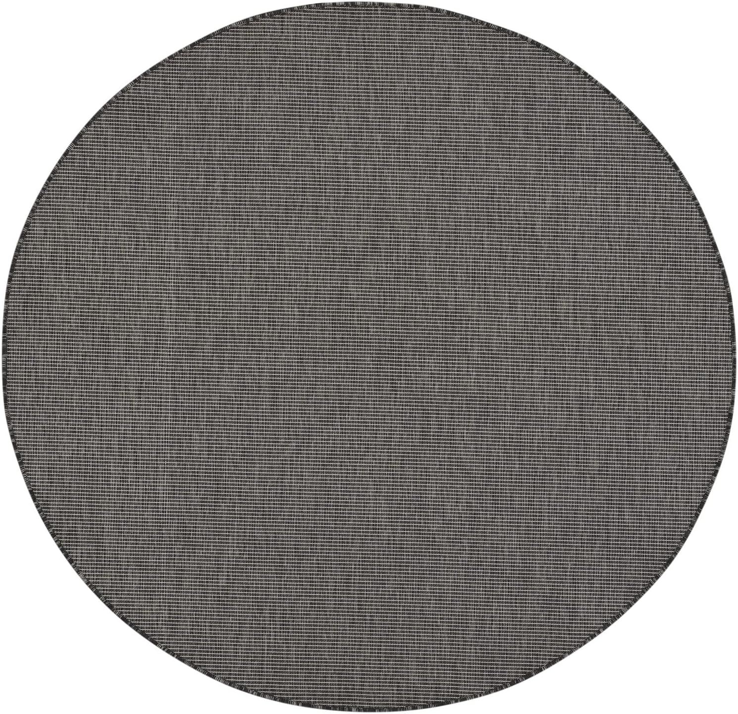 Nourison Positano Indoor/Outdoor Charcoal 6' x Round Area Rug, Easy Cleaning, Non Shedding, Bed Room, Living Room, Dining Room, Backyard, Deck, Patio (6 Round)