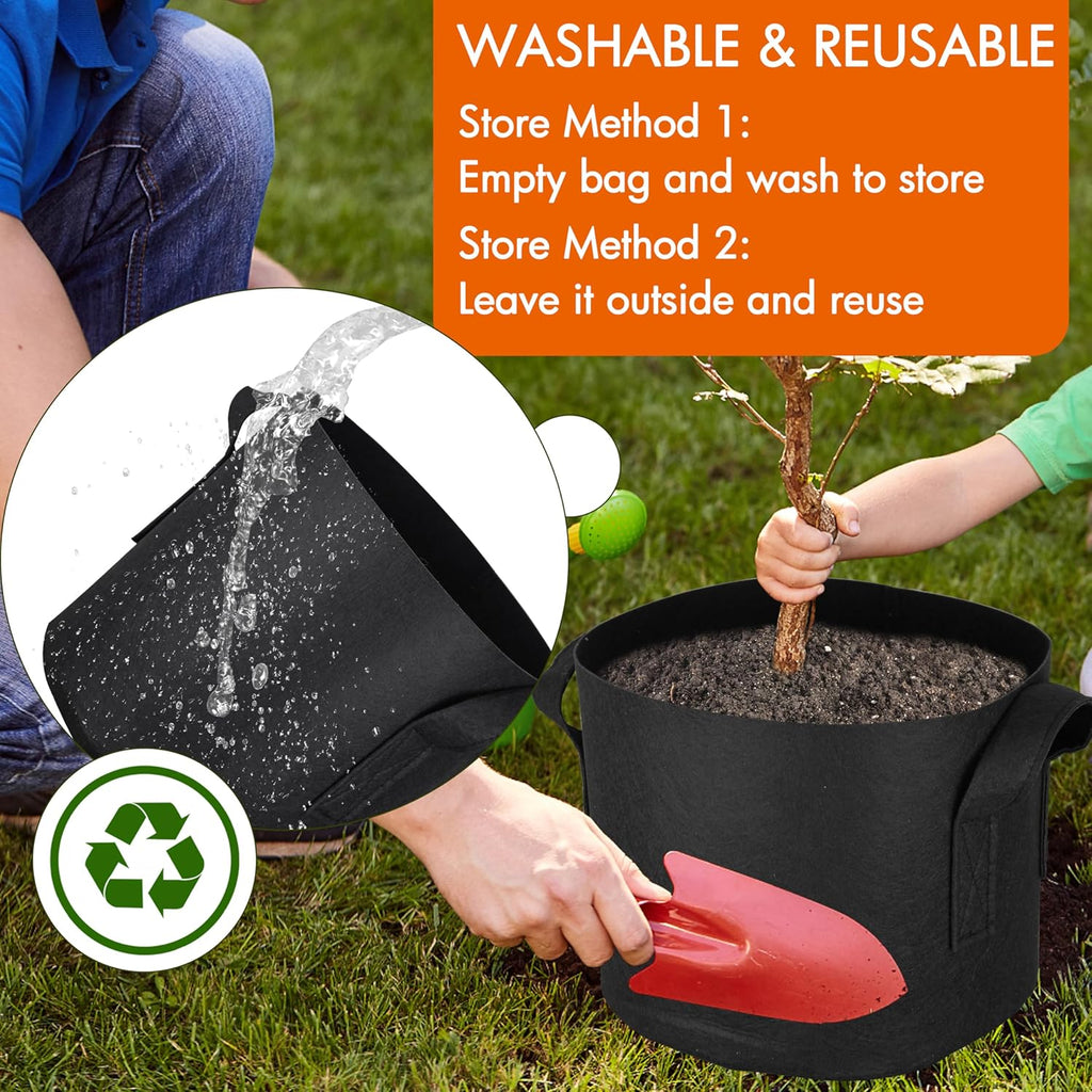 Gardzen 20-Pack 3 Gallon Grow Bags, Aeration Fabric Pots with Handles, Pot for Plants