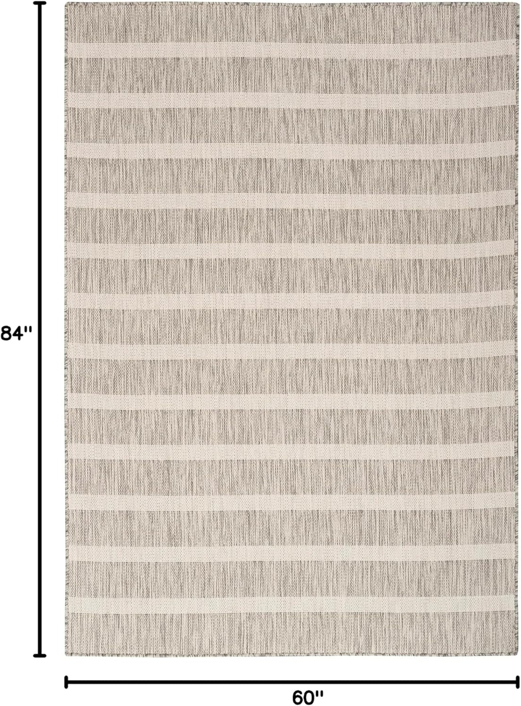 Nourison Home Positano Indoor/Outdoor Grey Ivory 5' x 7' Area Rug, Easy Cleaning, Non Shedding, Bed Room, Living Room, Dining Room, Deck, Backyard, Patio (5x7)