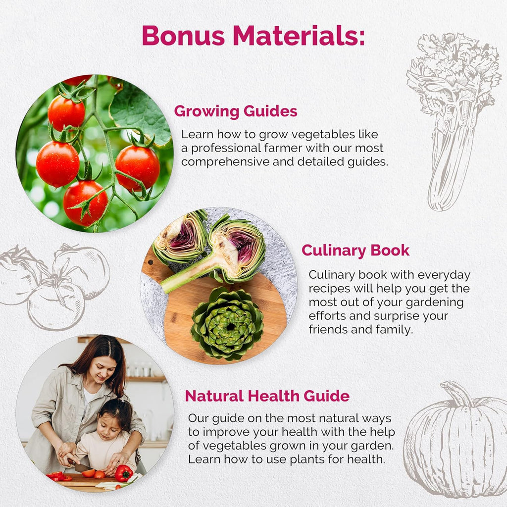 Organo Republic Vegetable Seeds for Planting Vegetables and Fruits - 25 Non-GMO Heirloom Seed Packets for Hydroponic and Outdoor Planting, Semillas de Vegetales para Sembrar