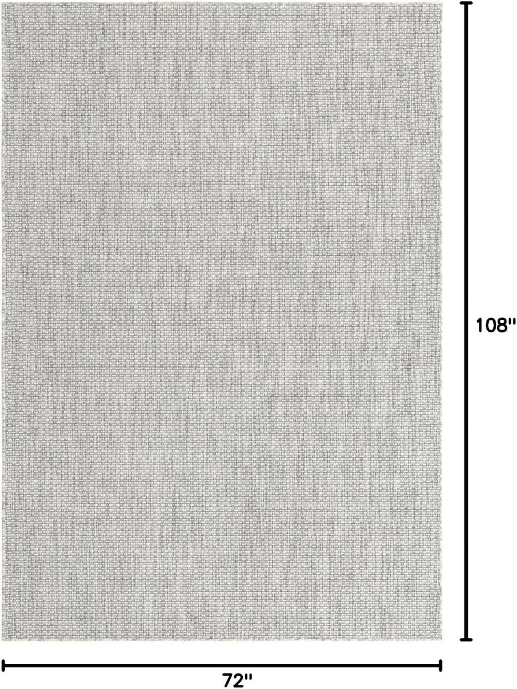 Unique Loom Collection Casual Transitional Solid Heathered Indoor/Outdoor Flatweave Area Rug (6' 1" x 9' Rectangle, Light Gray/Ivory)