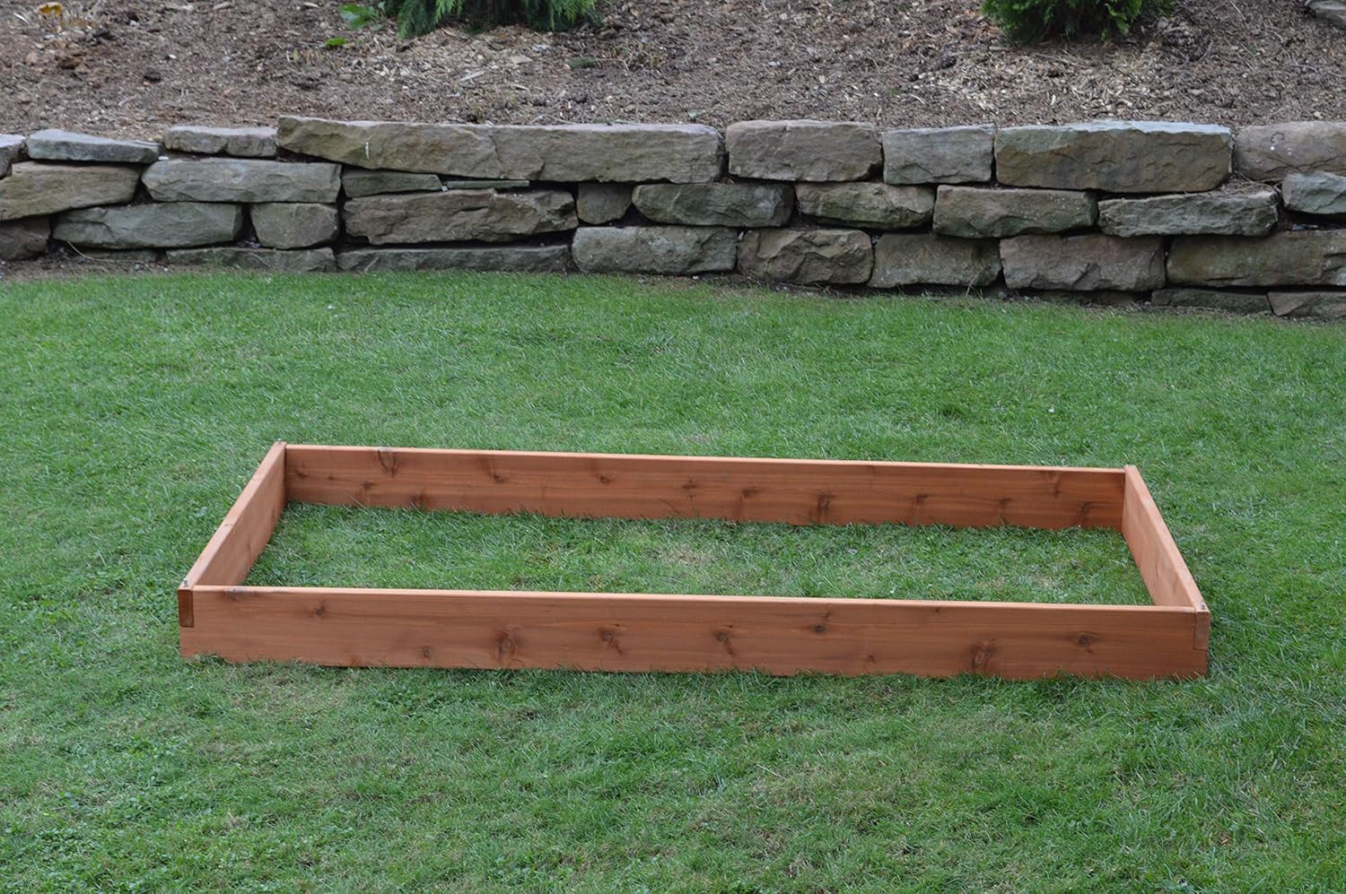 Red Cedar Wood Raised Vegetable Garden Bed - Amish Made in USA (5.5" Raised Bed, Cedar Stain)