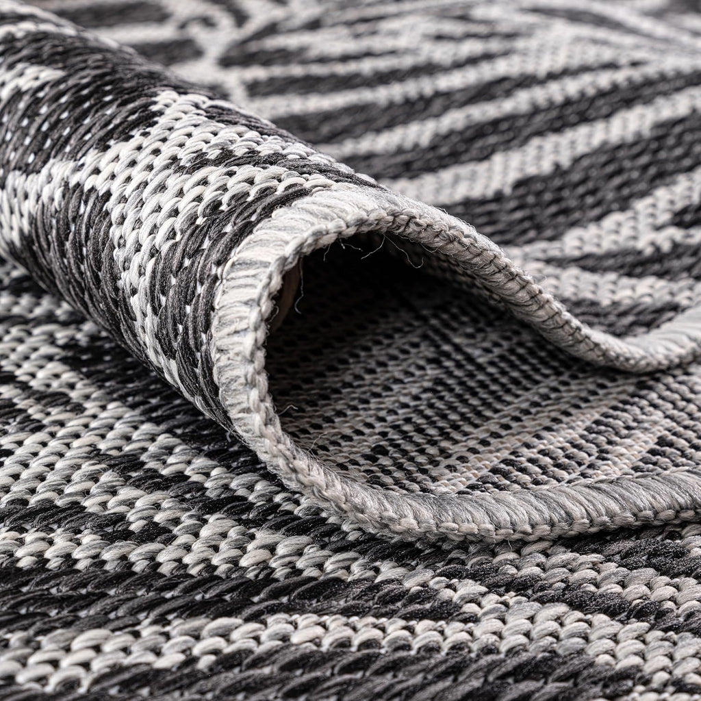 Keen Home Design Terrace Outdoor Round Rug - 5ft Round Washable Indoor/Outdoor Rug for Patio, Kitchen, Balcony, Beach, Garden, Deck and Porch, Size: 5'3" Round