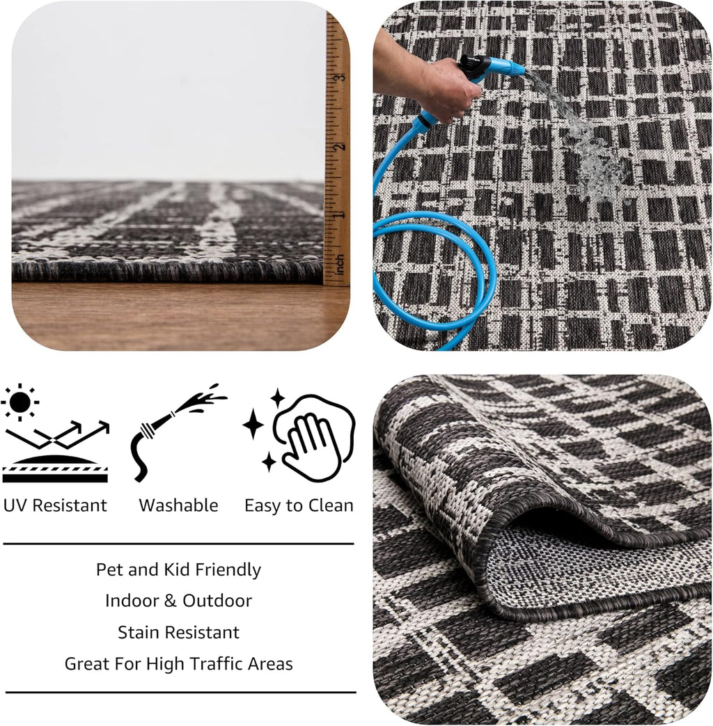 Keen Home Design Outdoor Runner Rug - 2x10 Washable Indoor/Outdoor Rug for Patio, Balcony, Kitchen, Garden, Beach, Deck and Porch. Size: 2'2" x 9'11"