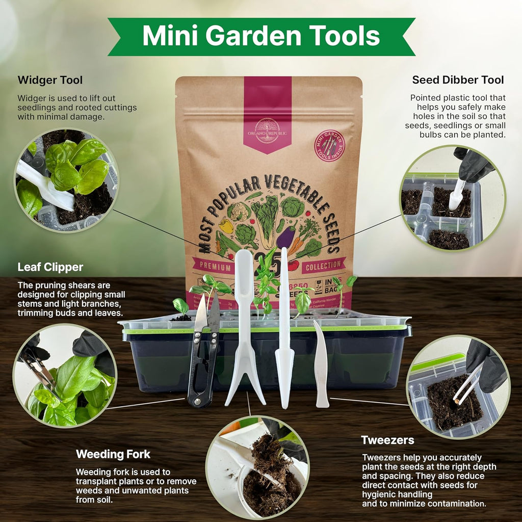 Organo Republic 25 Vegetable Seeds Variety Pack - 16,850+ Non-GMO Heirloom Seeds for Planting Vegetables & Fruits in Individual Seed Packets, Home Garden Seed for Hydroponic, Indoor & Outdoor Garden