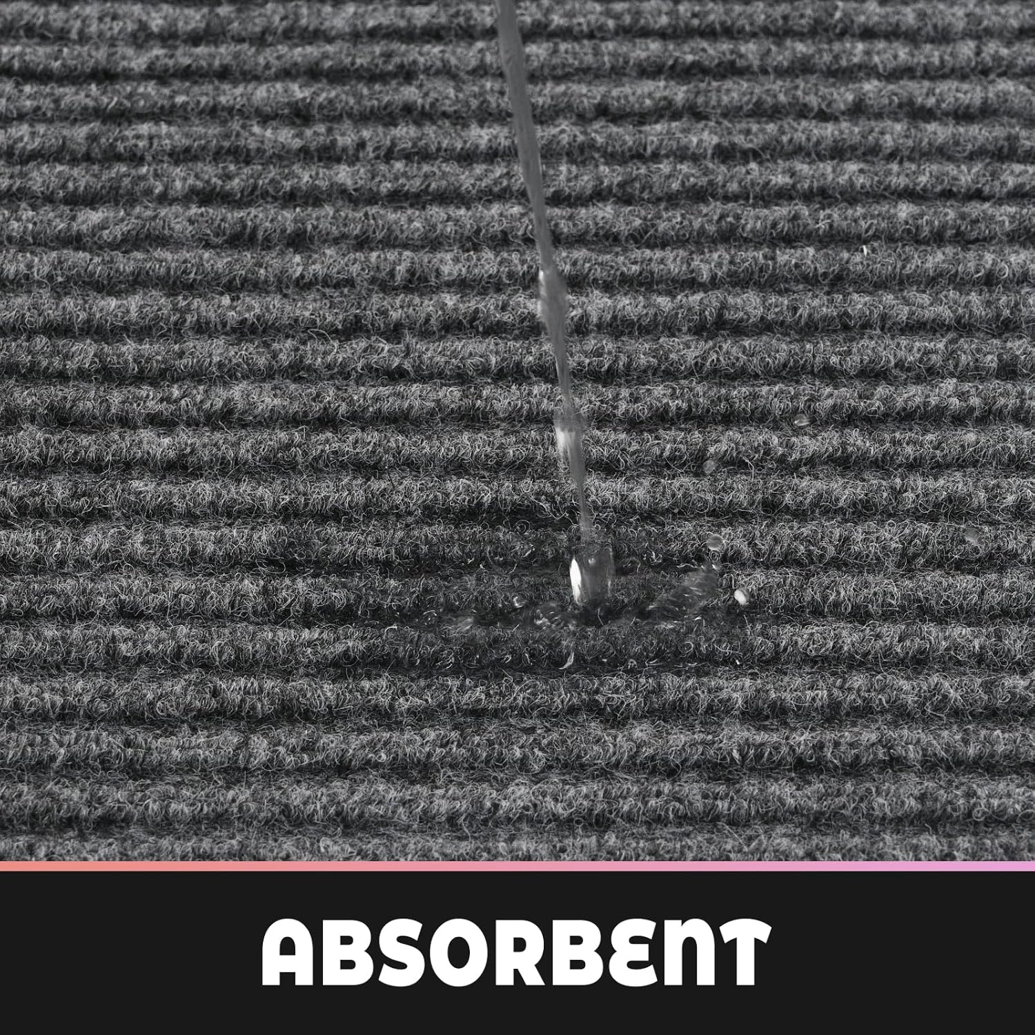 fani Heavy Duty Large Outdoor Indoor Entrance Doormat Waterproof Low Profile Entrance Rug Front Door Mat Patio Anti-Skid Rubber Back, 31x47 inch (Light Grey)