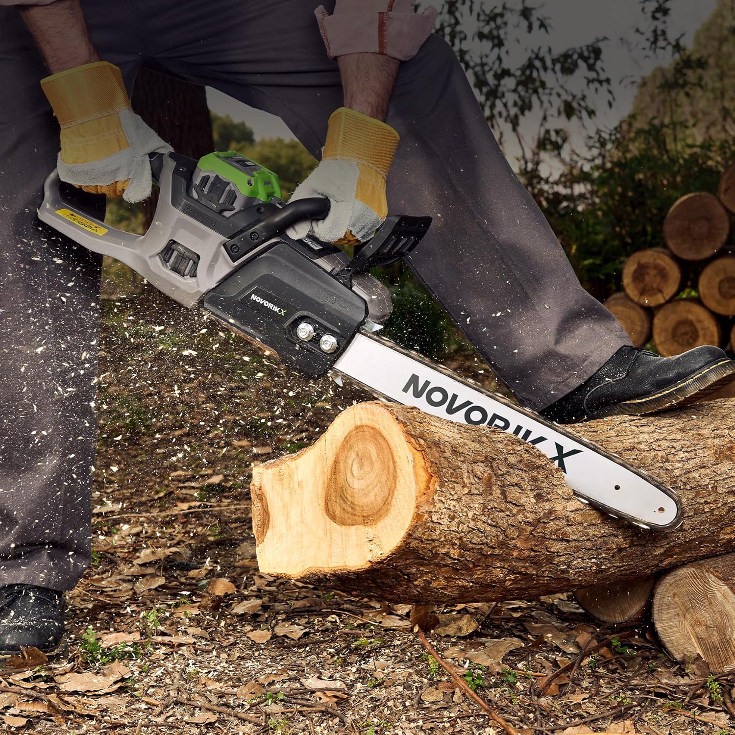 16" Chain and 16” Guide Bar Pitch: 3/8” Low Profile 57Drive Links Replacement Chain For Electric Chainsaw Gas Chainsaws .050" Gauge