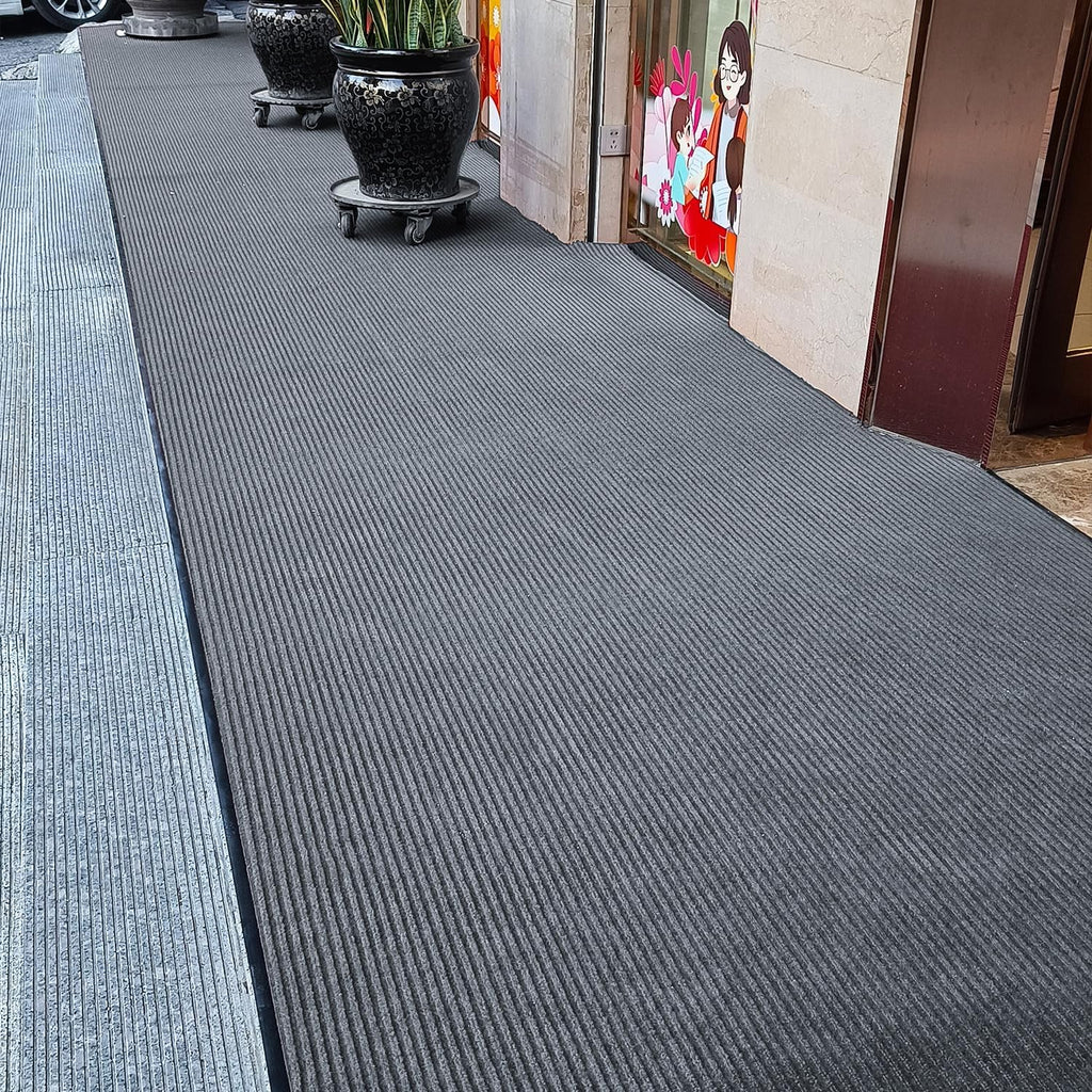 TANYOYO 3' X 10' Commercial Grade Door Floor Mat Brush Step Entrance Mat Vinyl Backed Utility Doormat Heavy Duty Floor Rugs Commercial Outdoor Carpet Indoor Entrance Mat