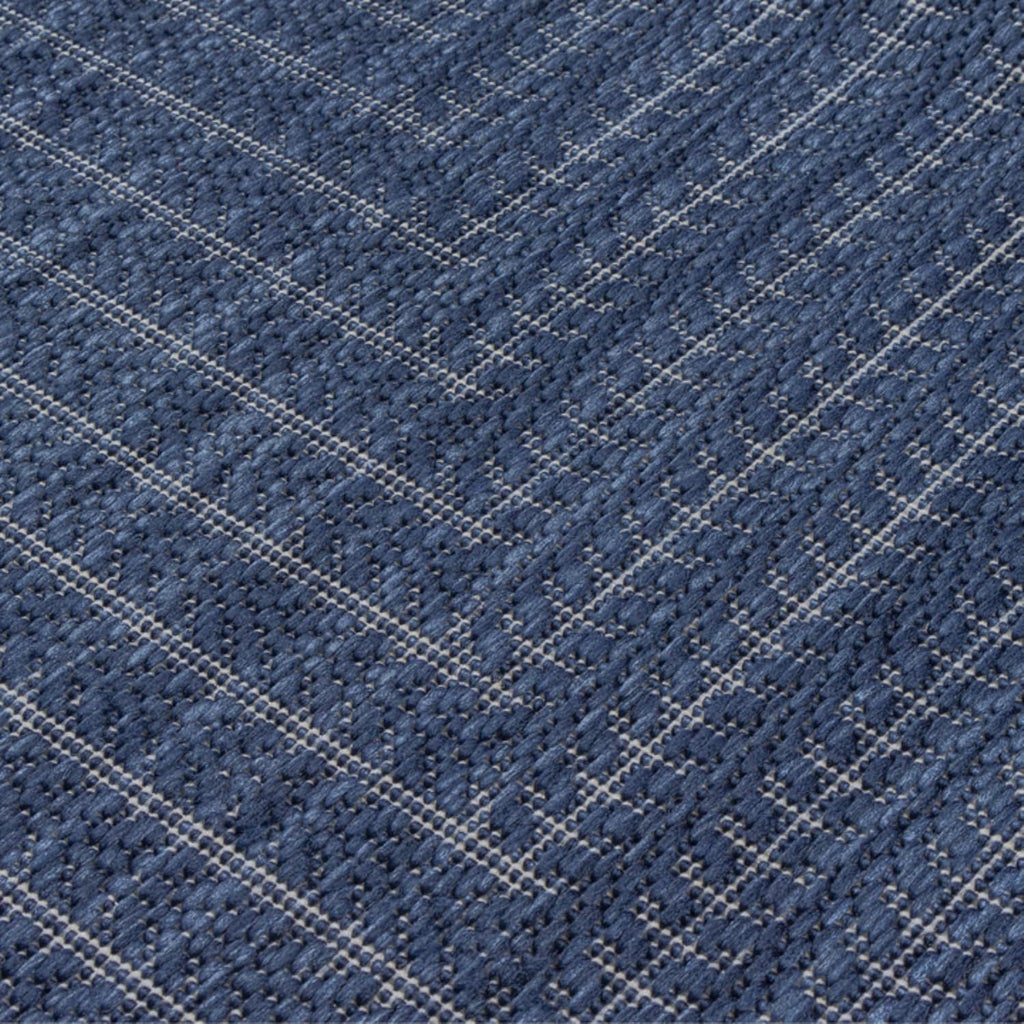 Adiva Rugs Outdoor Indoor Area Rug, Weather Resistant, Easy to Clean, Stain Resistant Floor Mat for Dining Room, Backyard, Deck, Patio (Navy Weiss, 2' x 3')