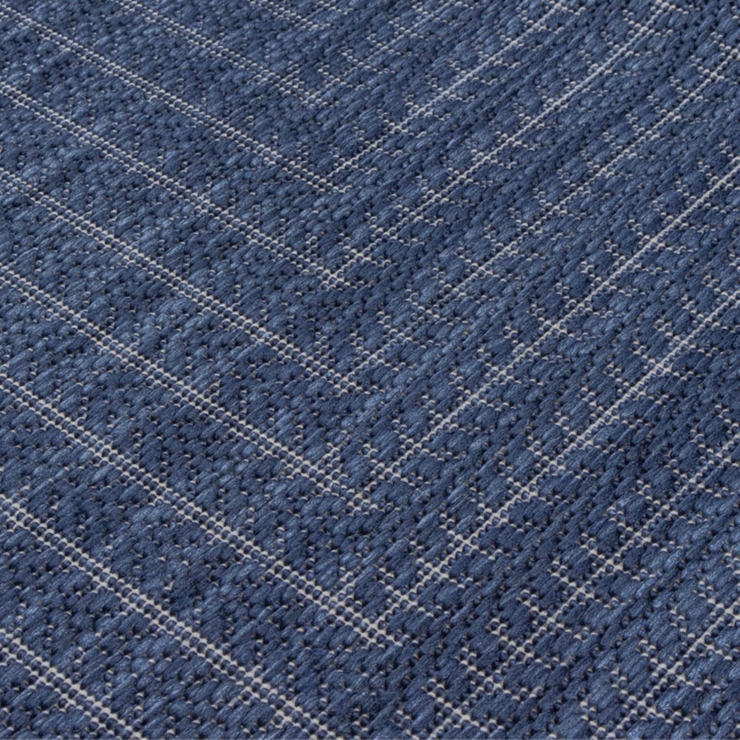 Adiva Rugs Outdoor Indoor Area Rug, Weather Resistant, Easy to Clean, Stain Resistant Floor Mat for Dining Room, Backyard, Deck, Patio (Navy Weiss, 2' x 3')