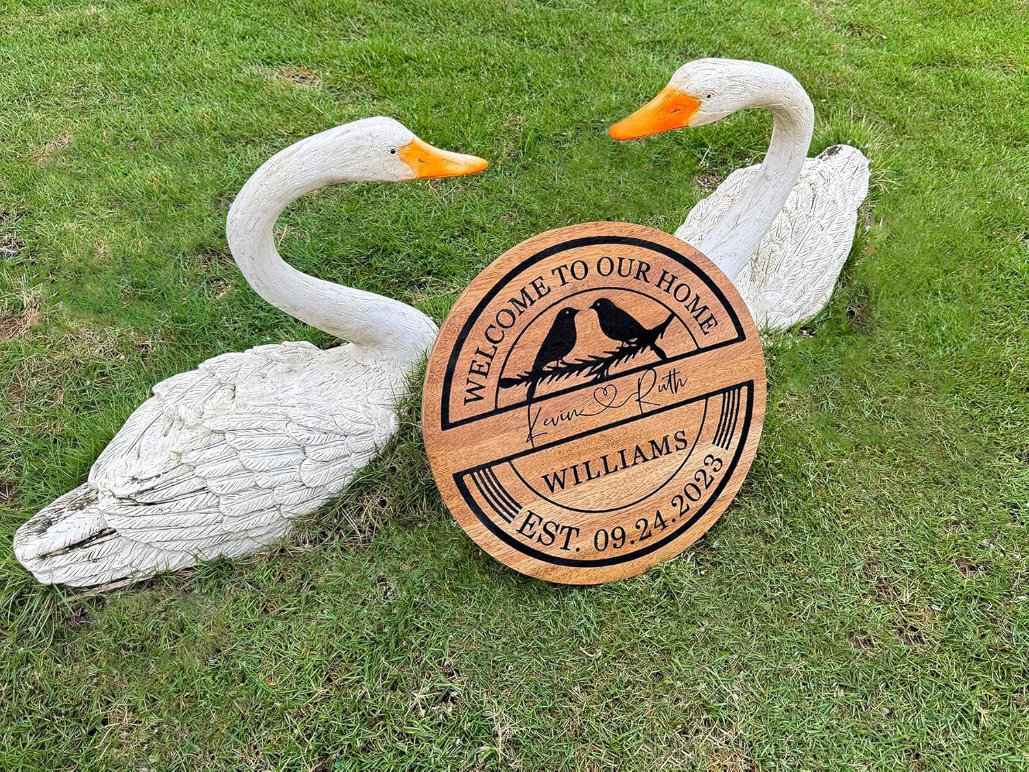 Personalized Anniversary Wedding Gifts for Couple Parent Husband Wife, Wooden Name Sign, Large Rustic Wedding Wall Decor, Custom with Your Names and Dates, Personalized Gift