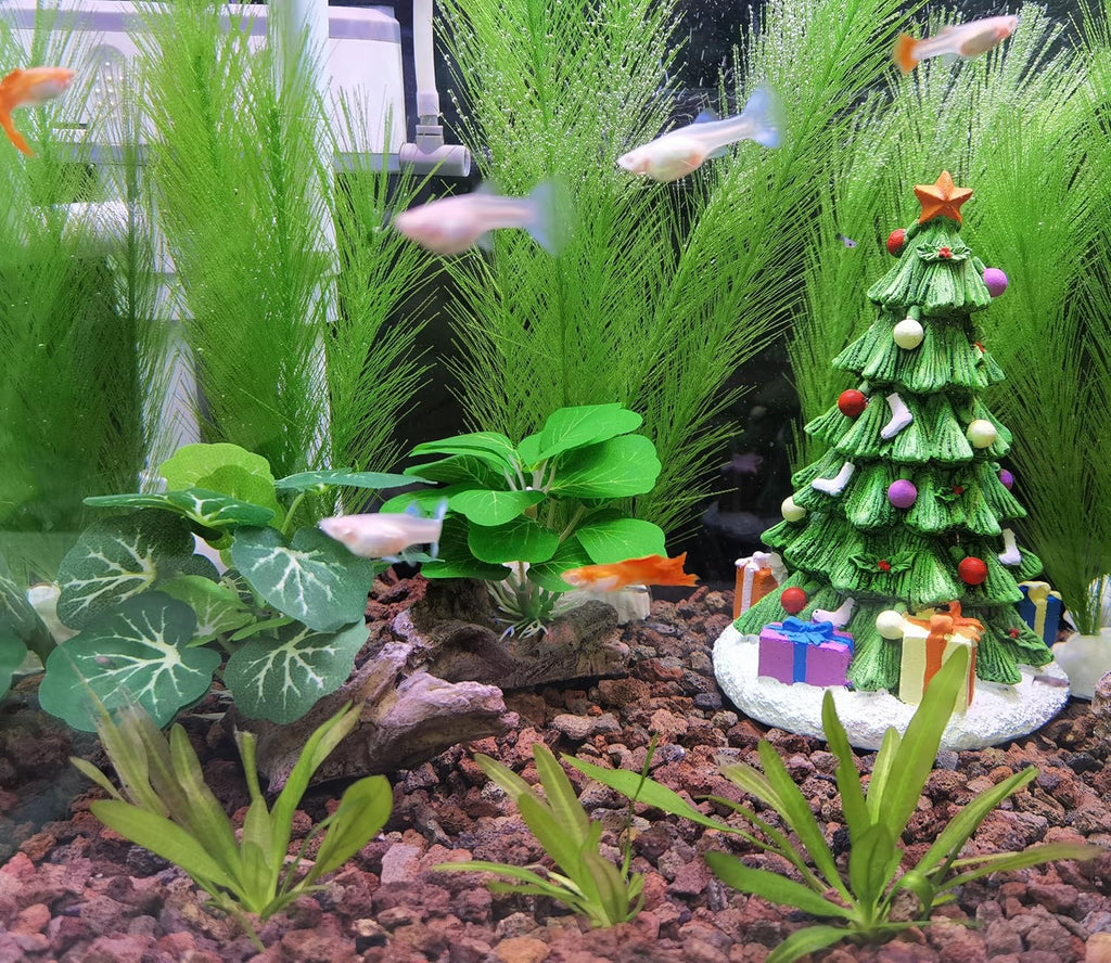 M2cbridge Artificial Fish Tank Plants Silk Aquarium Plastic Plant Aquatic Water Grass Foreground Decor(2PCS Small Green)