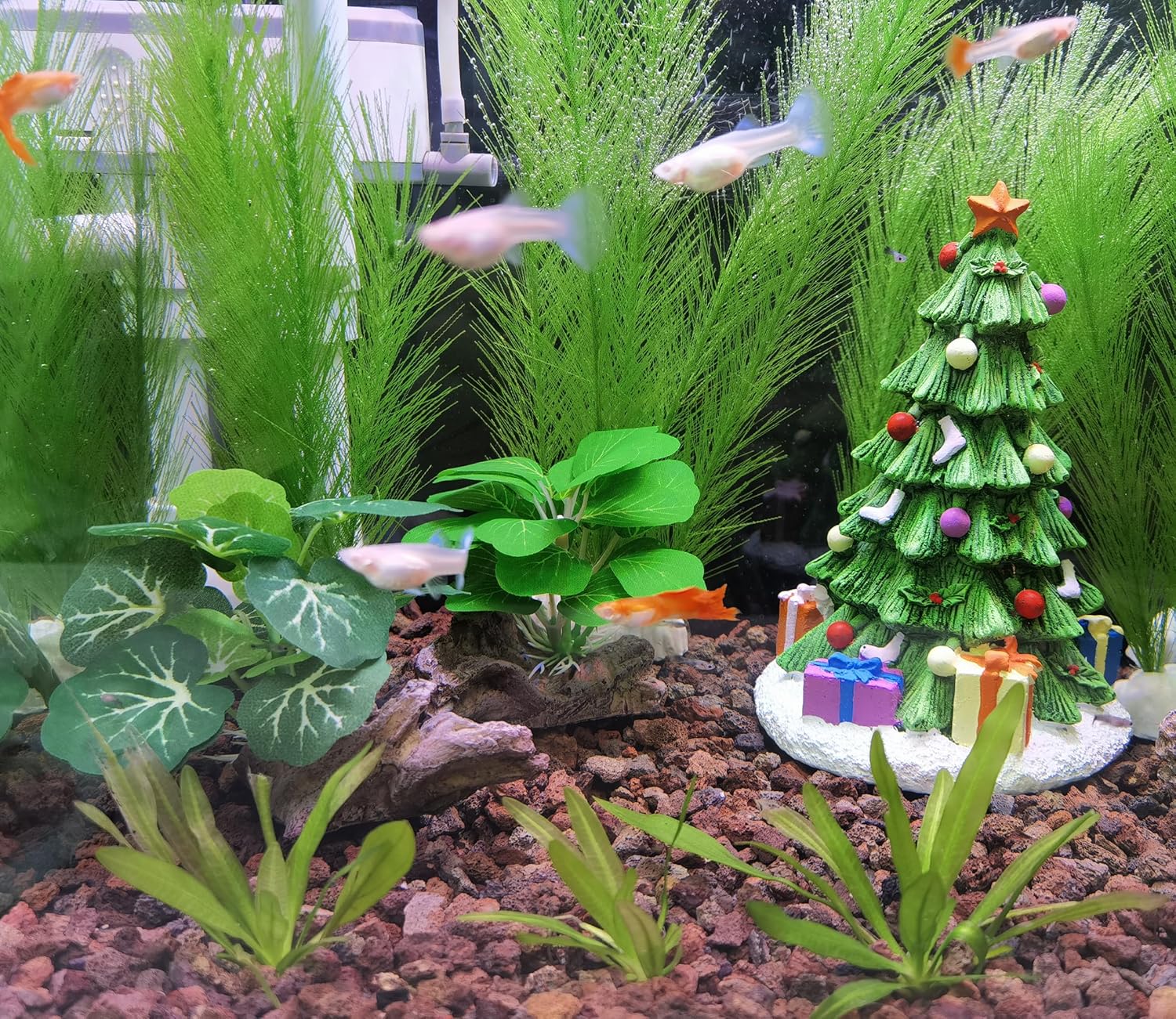 M2cbridge Artificial Fish Tank Plants Silk Aquarium Plastic Plant Aquatic Water Grass Foreground Decor(2PCS Small Green)