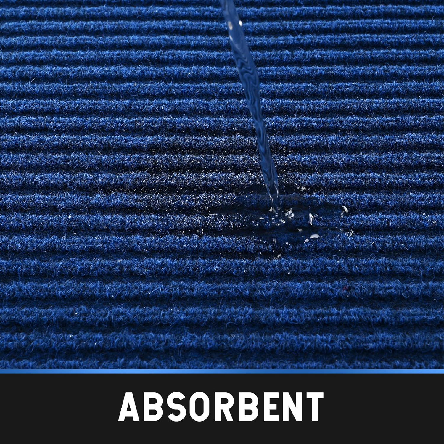 Heavy Duty Entrance Mats, Indoor and Outdoor Rubber Door Mat, Easy Clean Waterproof Anti-Slip Floor Doormat Rug, Low Profile Entrance Shoe Scraper for Entryway, Patio, Garage 47" x 31" Blue