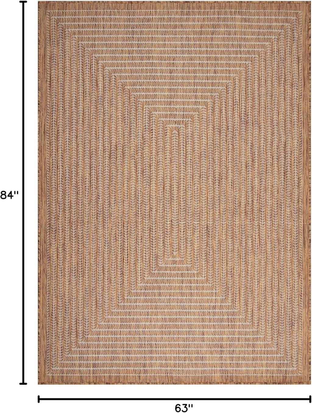 Adiva Rugs Outdoor Indoor Area Rug, Weather Resistant, Easy to Clean, Stain Resistant Floor Mat for Dining Room, Backyard, Deck, Patio (Wooden, 5' x 7')