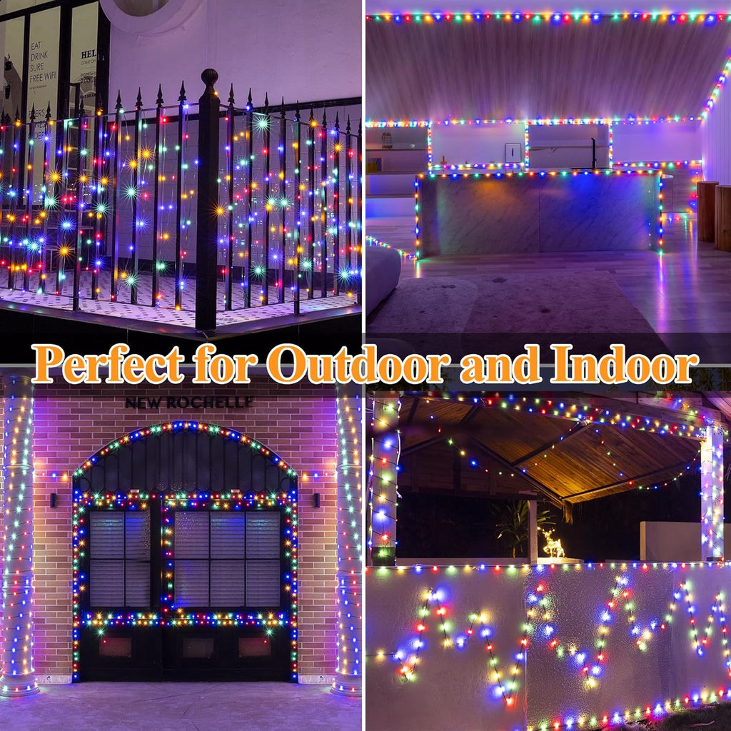 Solar String Lights 120LED 40FT, IP67 Waterproof String Lights for Outside with 8 Lighting Modes, Upgraded Solar Panel Fairy Lights for Garden Party Wedding Decorations (Multicolor)