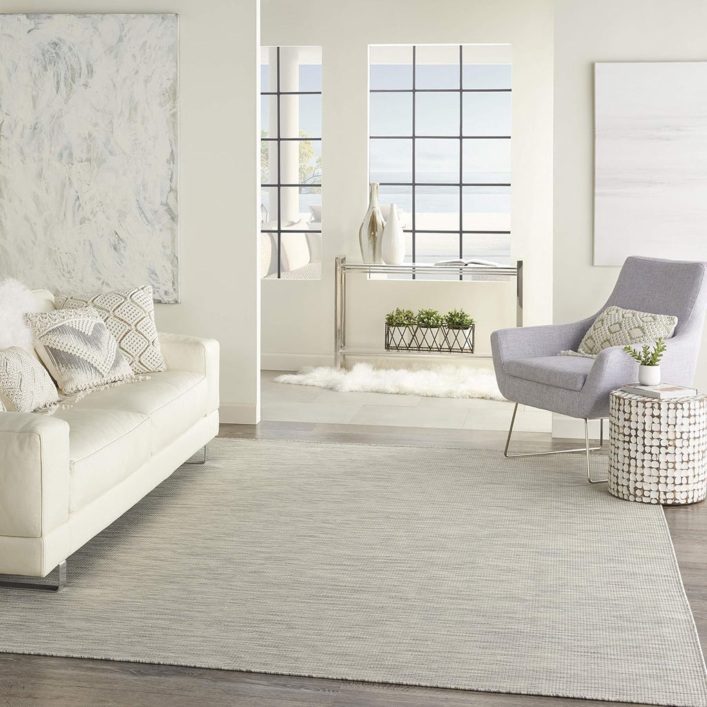 Nourison Home Positano 6' x 9' Light Gray Fabric Modern Indoor/Outdoor Area Rug