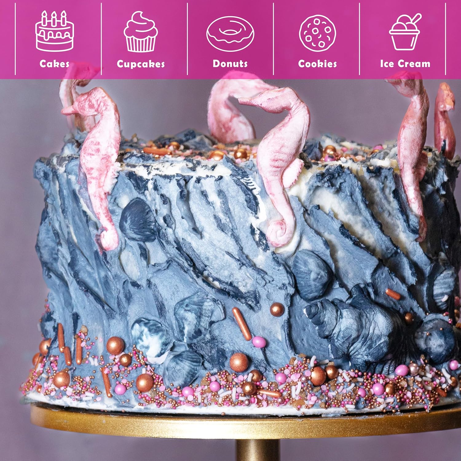 Crystal Rose & Coral Blush Luster Dust for Baking (2 Pack) – Edible Glitter for Cake Decorating, Fondant, Cupcakes, Drinks & Desserts – Kosher, Vegan, Food-Safe Luster Dust - 2 grams, Highly Concentrated