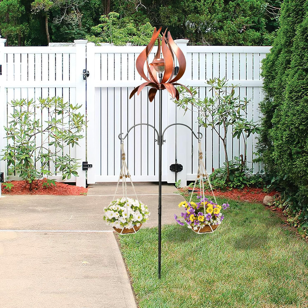 J-Fly Solar Wind Spinners Outdoor Garden Spinner Solar Spinning Windmill Super Large Spinning Garden Ornaments Perfect for Patios, Lawns Or Gardens 83 Inch