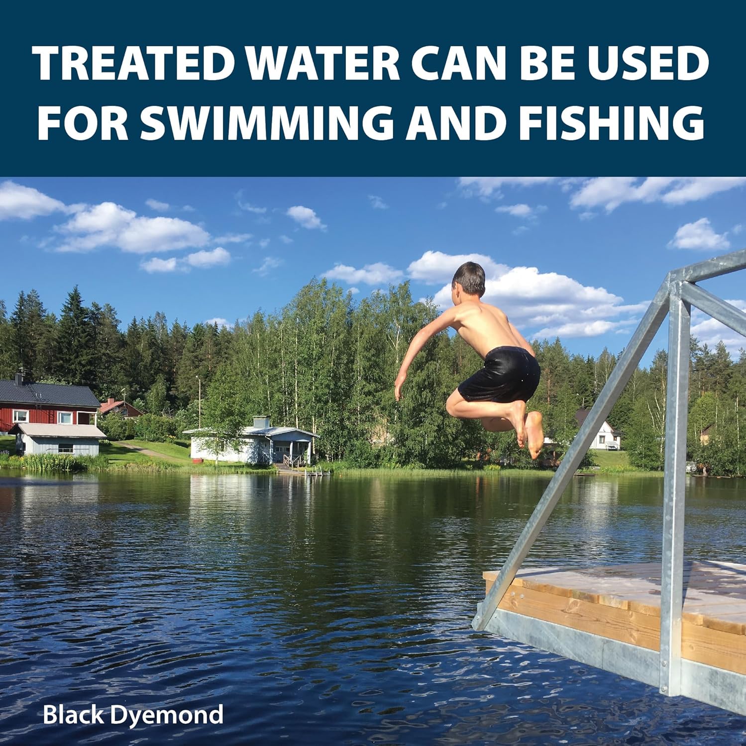 Airmax Black DyeMond Pond Dye Packets Natural Water Colorant for Ponds, Beneficial UV Blocking Color Concentrate, Maintain Clean & Clear Water, Fish, Bird & Animal Safe, 16 Packet