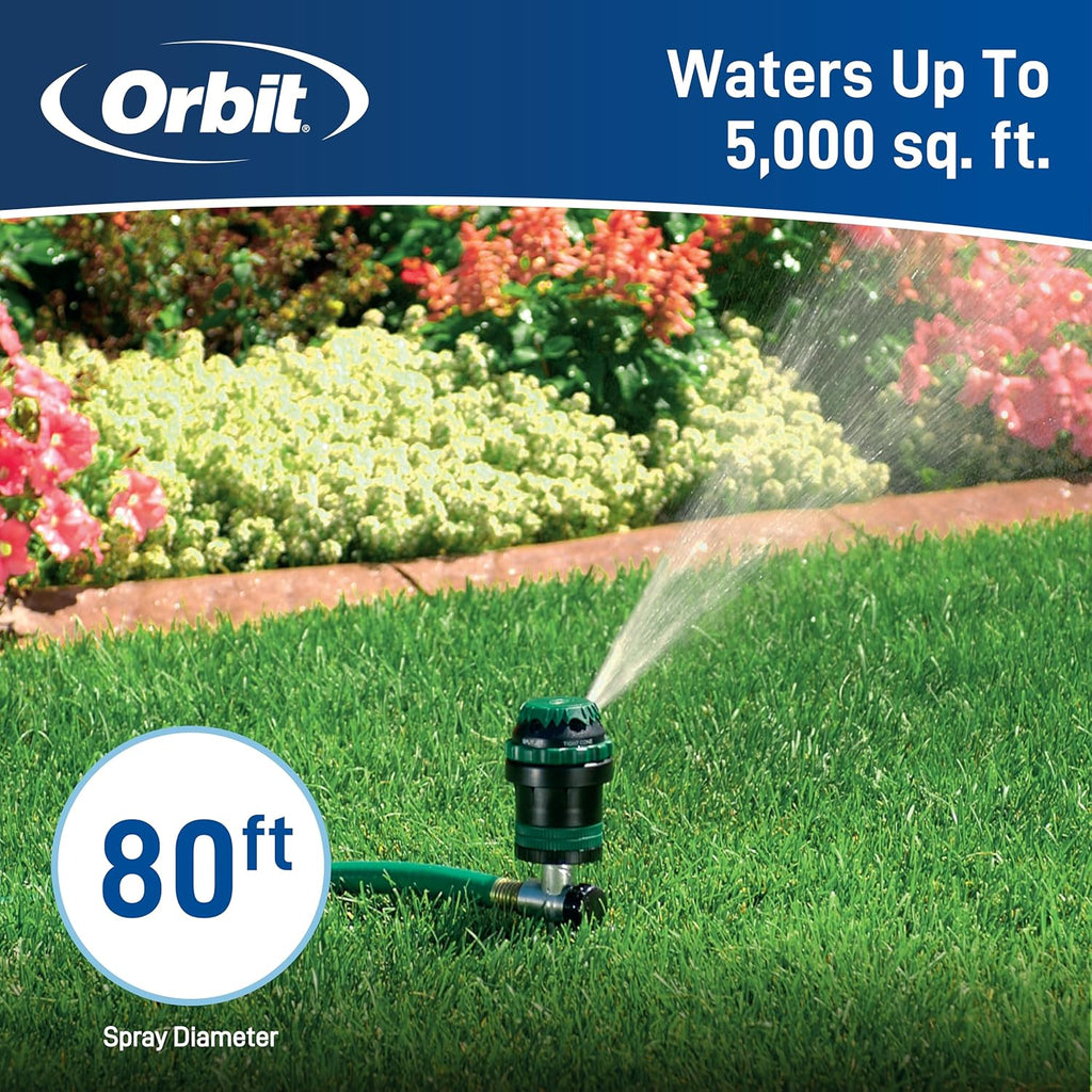 Orbit 58573N H2O-Six Gear-Drive Sprinkler on Metal T-Spike