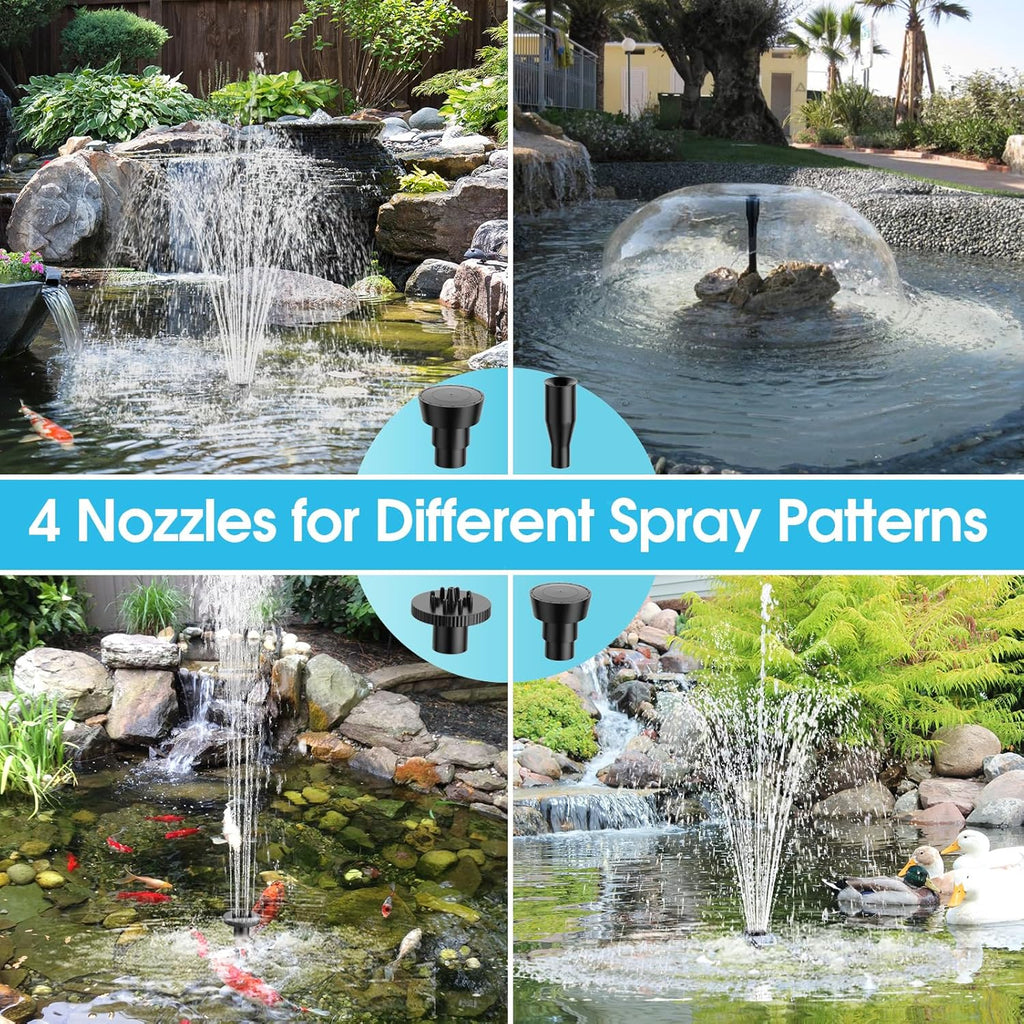 POPOSOAP 40W Solar Fountain Pump with Pond Filter, Solar Pond Filter with 480GPH Adjustable Flow, Pond Filters for Outdoor Ponds Pool Waterfall Koi Pond Water Features