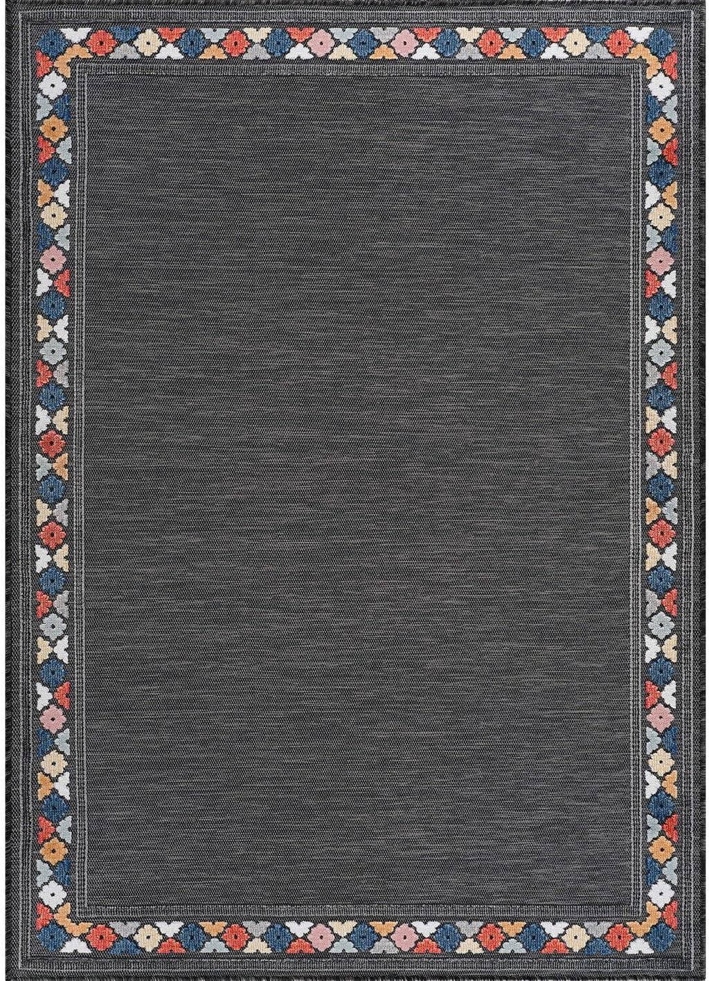 Beverly Rug Outdoor Rug 10x14 Modern Bordered Large Area Rugs for Indoor and Outdoor Patio Easy to Clean Non Shedding Living Room Porch Garden Washable Outside Carpet (10 x 14 Dark Gray)
