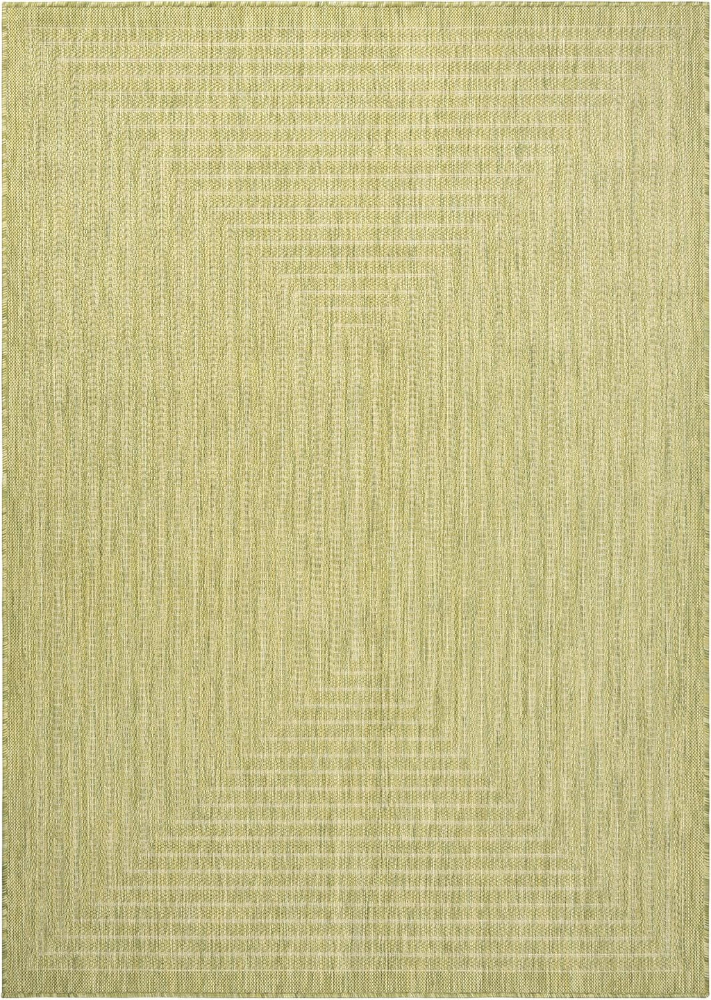 Adiva Rugs Outdoor Indoor Area Rug, Weather Resistant, Easy to Clean, Stain Resistant Floor Mat for Dining Room, Backyard, Deck, Patio (Olive Weiss, 2'6" x 7')