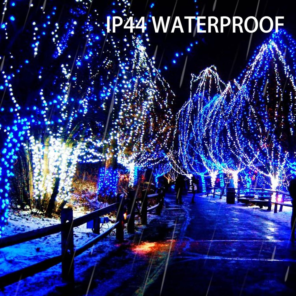 Dazzle Bright Fairy Lights Battery Operated, 4 Pack Total 80FT 240LED Silver Wire Waterproof Battery Operated String Lights, Christmas Decorations for Indoor Outdoor Bedroom Yard Decor, Blue