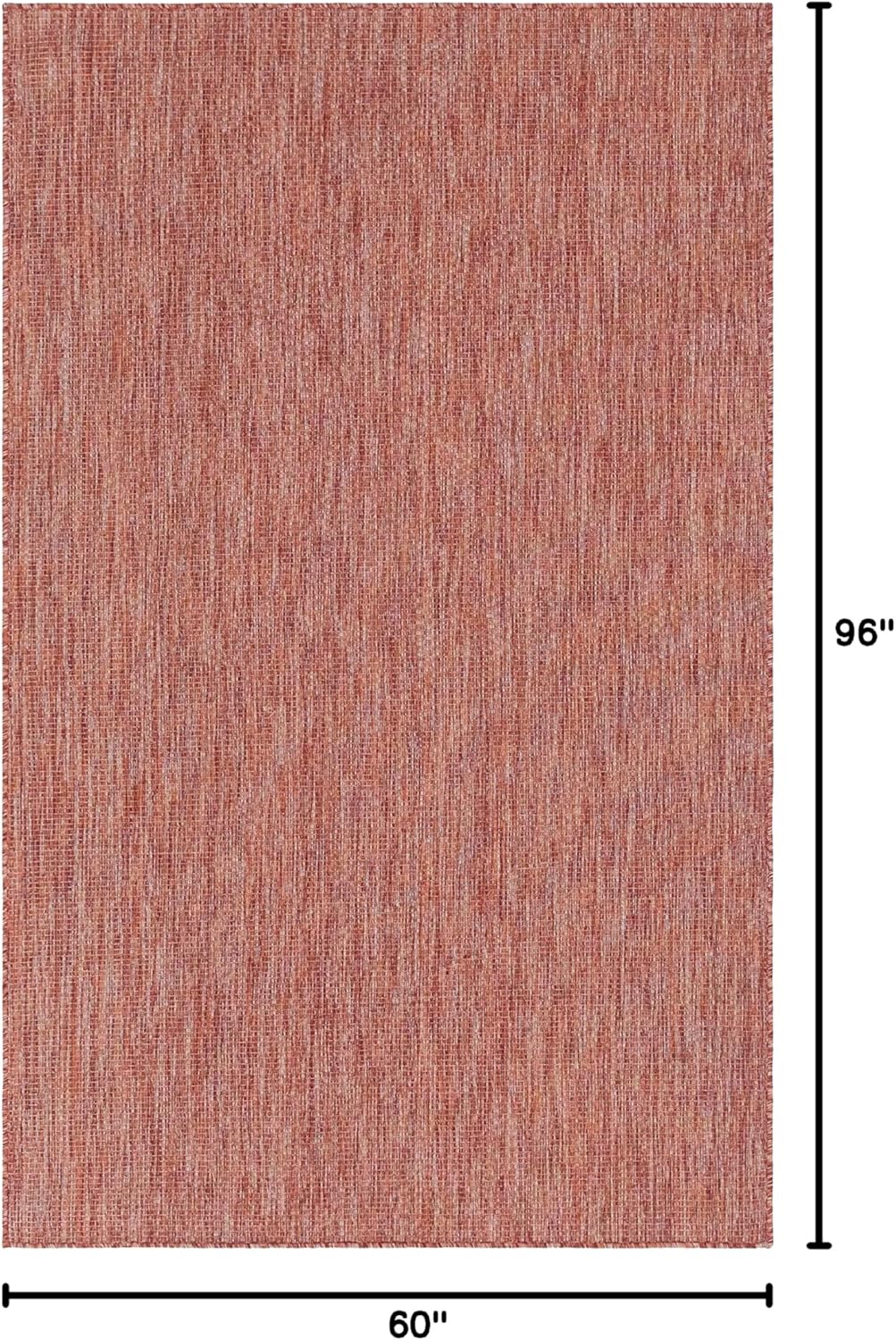 Unique Loom Collection Casual Transitional Solid Heathered Indoor/Outdoor Flatweave Area Rug (5' 3" x 8' Rectangle, Rust Red/Beige)