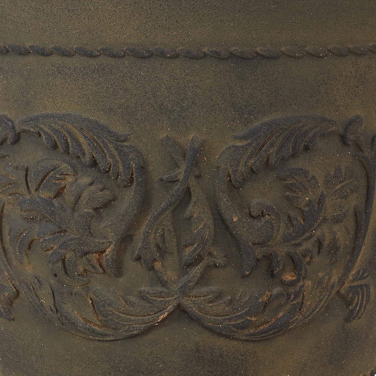 Sunnydaze 19.5-Inch Arabella Large Plant Pot - Polyresin Round Outdoor Planter with Drillable Drainage Holes - 4 Pack - Sable