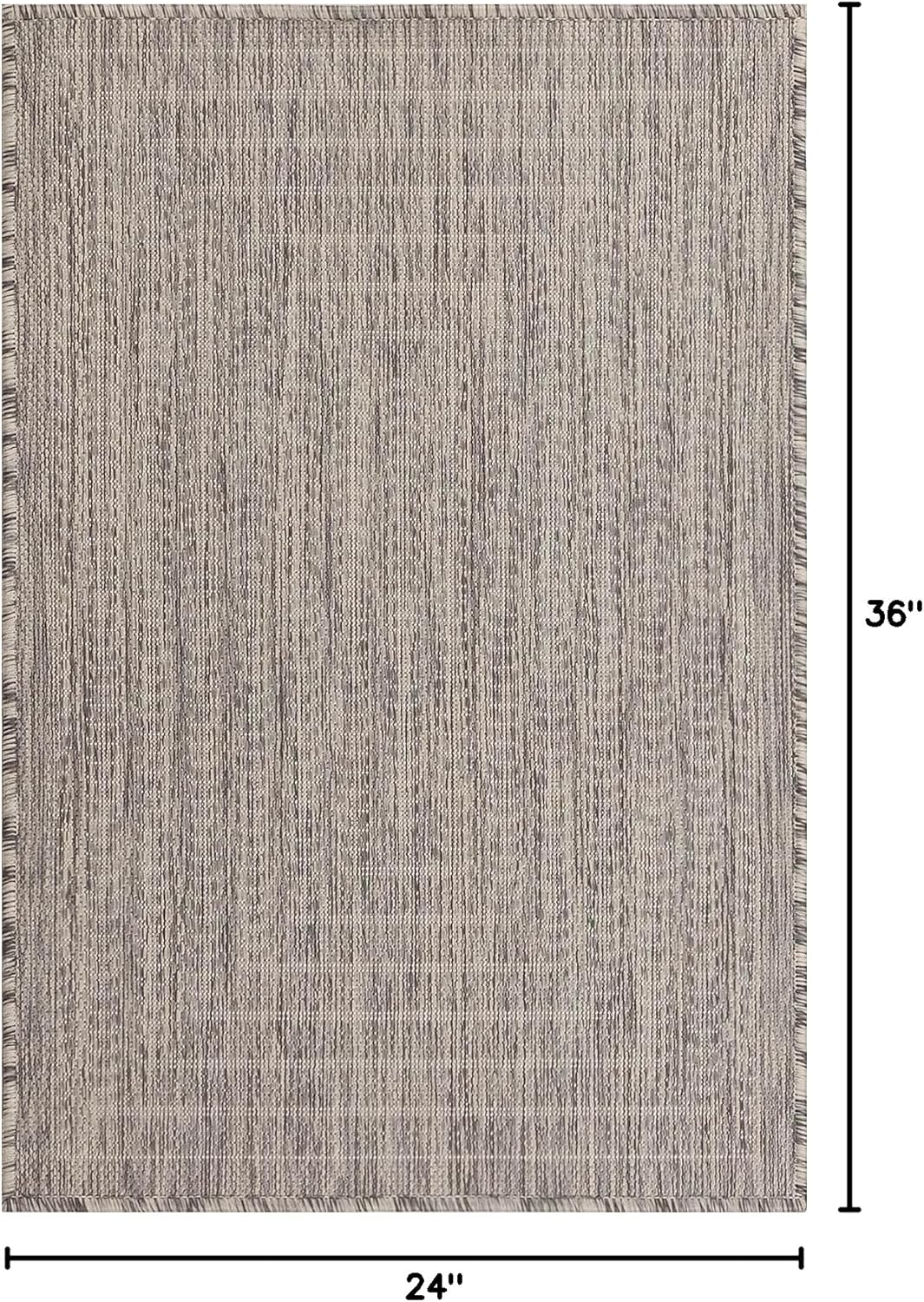 Adiva Rugs Outdoor Indoor Area Rug, Weather Resistant, Easy to Clean, Stain Resistant Floor Mat for Dining Room, Backyard, Deck, Patio (Silver Weiss, 2' x 3')