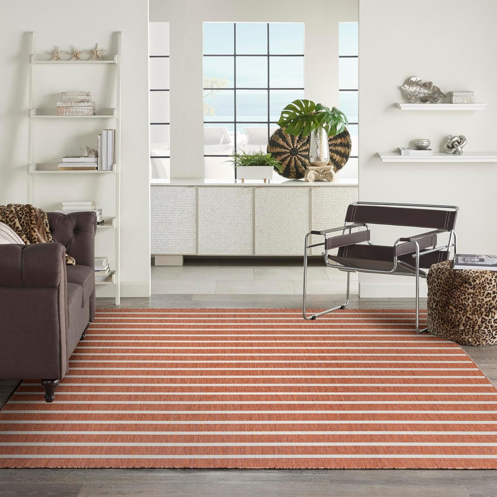 Nourison Home Positano 8' x 10' Fabric Terracotta Area Rug