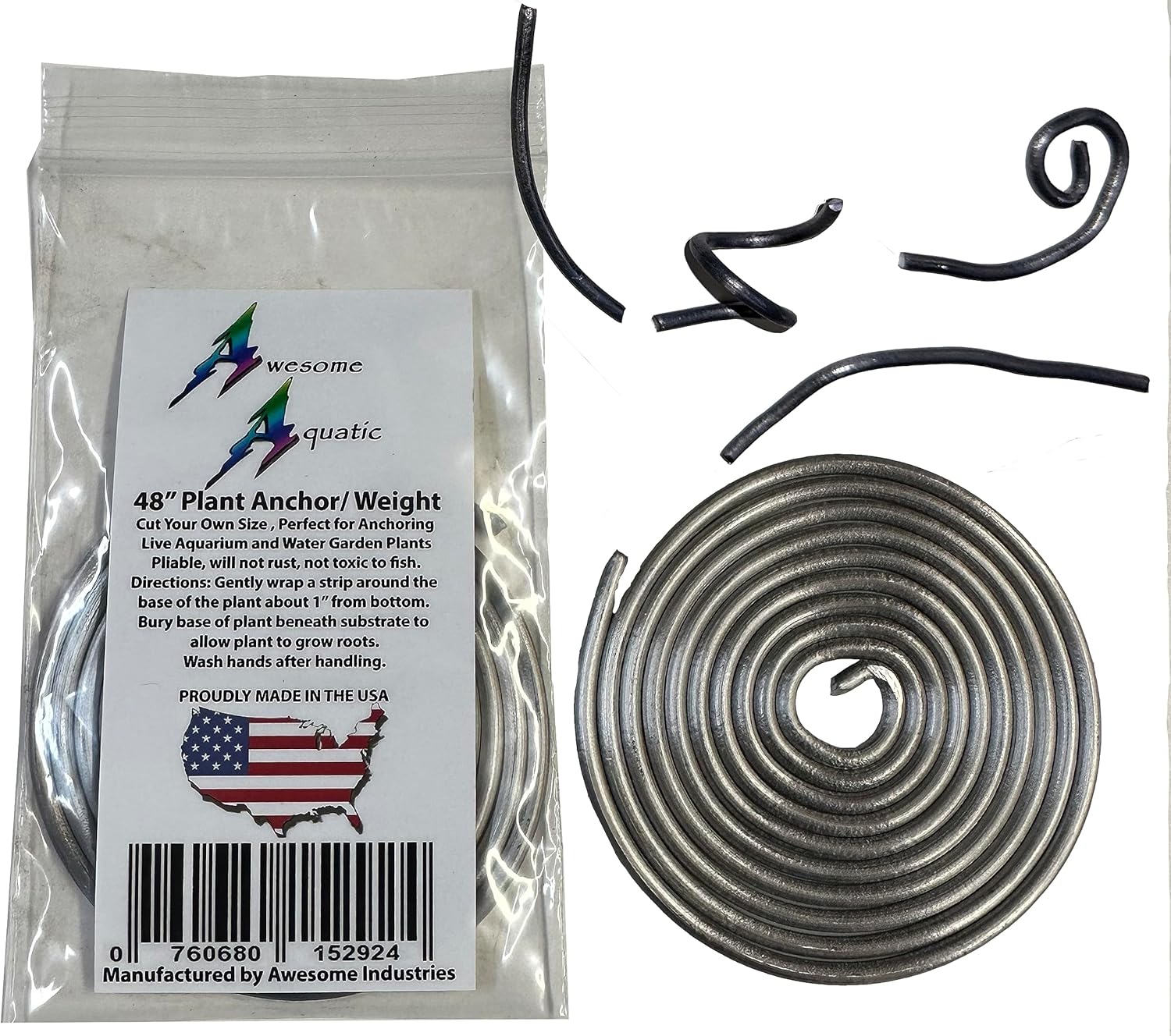 Awesome Aquatic Plant Anchors/Weights 48" Strip Cut Your Own Size Lead Ribbon or Rod Live Plants Weight Anchor