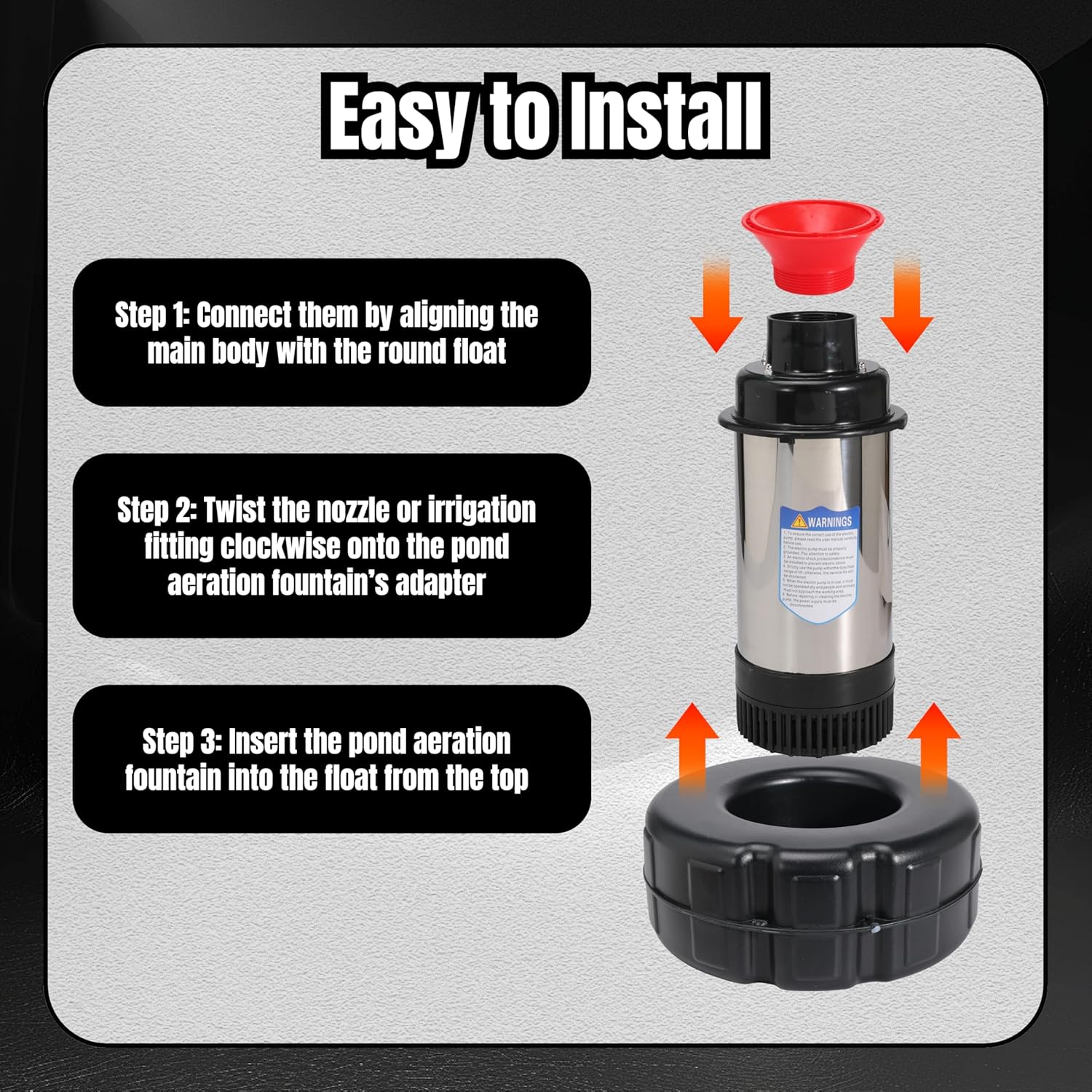 Pond Fountain Aerator Floating Aerating Pond Fountain Pump 120V 750W 1HP 15000 GPH with 120FT Power Cord Multifunctional Timer for Outdoor Ponds Lakes Water Gardens