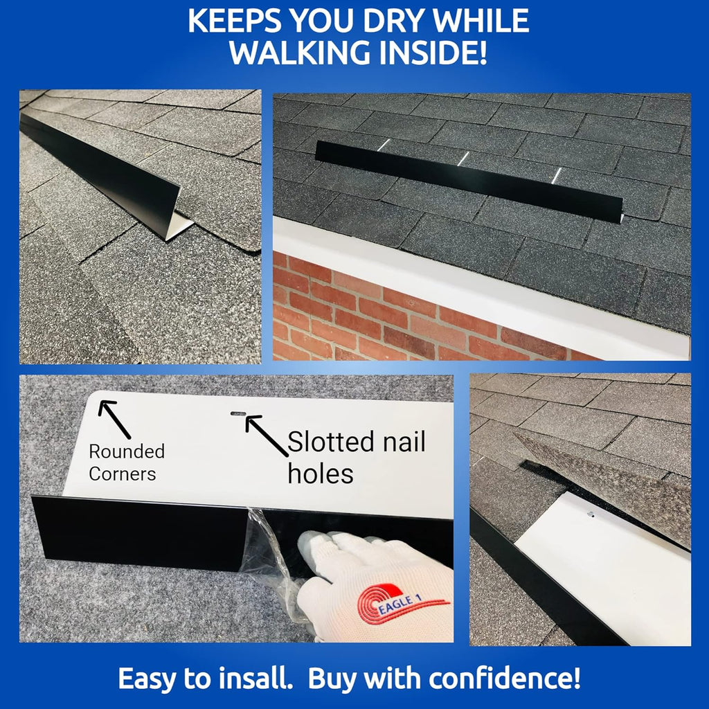 Eagle 1-26 Gauge 5 Foot Rain Diverter - Nails and Instructions Included (Mill Finish Aluminum, Copper, Galvanized, Stainless Steel & More) (2, Blue)