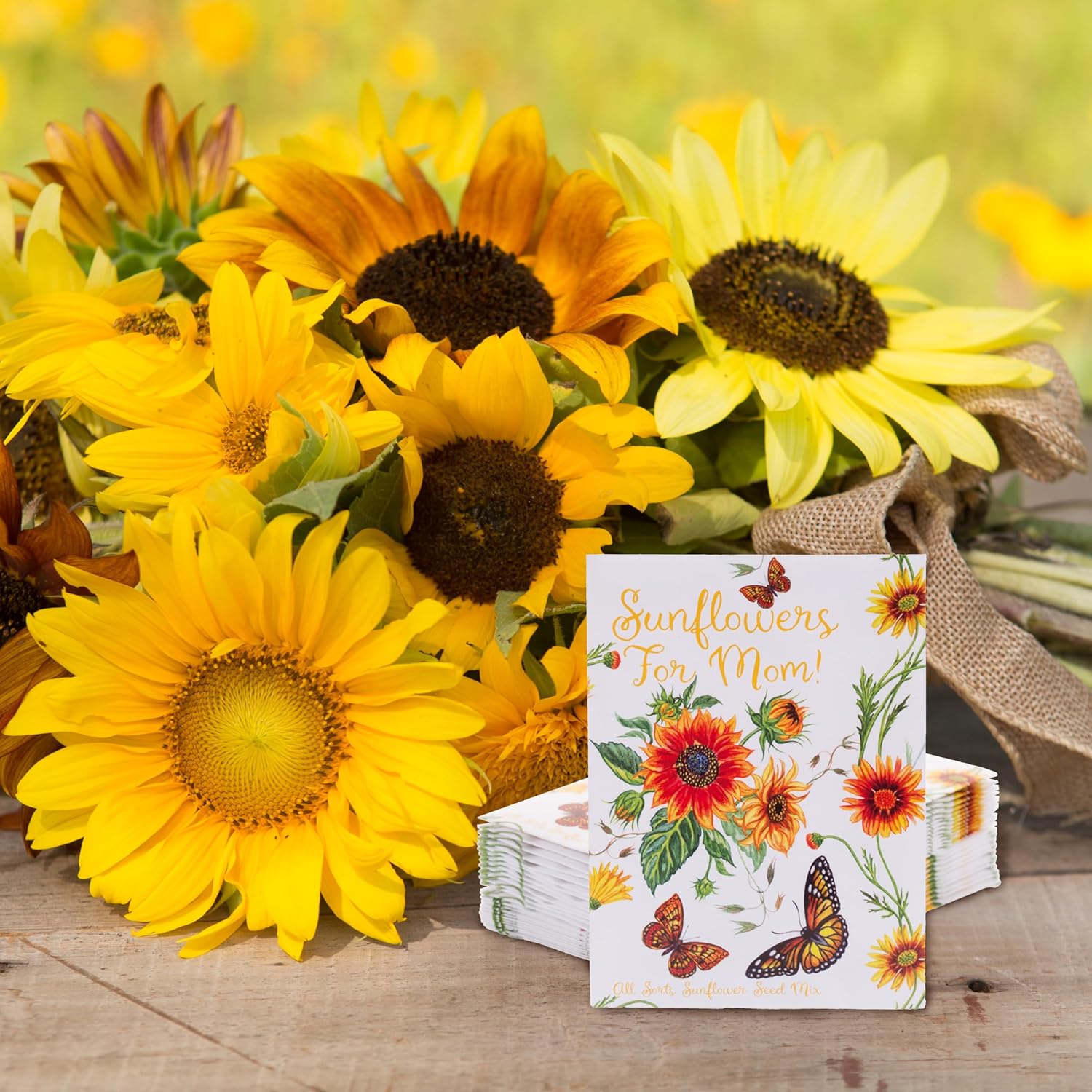 25 Sunflowers for Mom - Happy Mothers Day - Sunflower Seed Packets